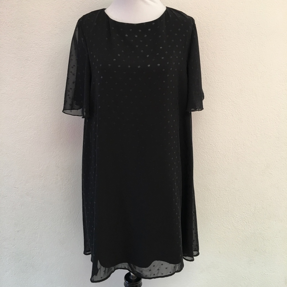 Show Me Your Mumu Jenner Dress Black Stardust Dot Short Sleeve Size Medium